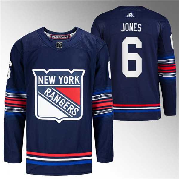 Men%27s New York Rangers #6 Zac Jones Navy Stitched Jersey Dzhi
